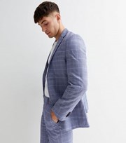 New Look Blue Check Skinny Suit Trousers
